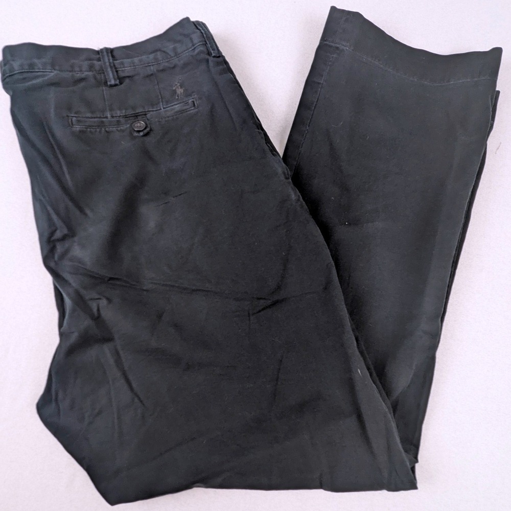 Polo Ralph Lauren Mens Black Stretch Straight Fit Chino Pants 40x30